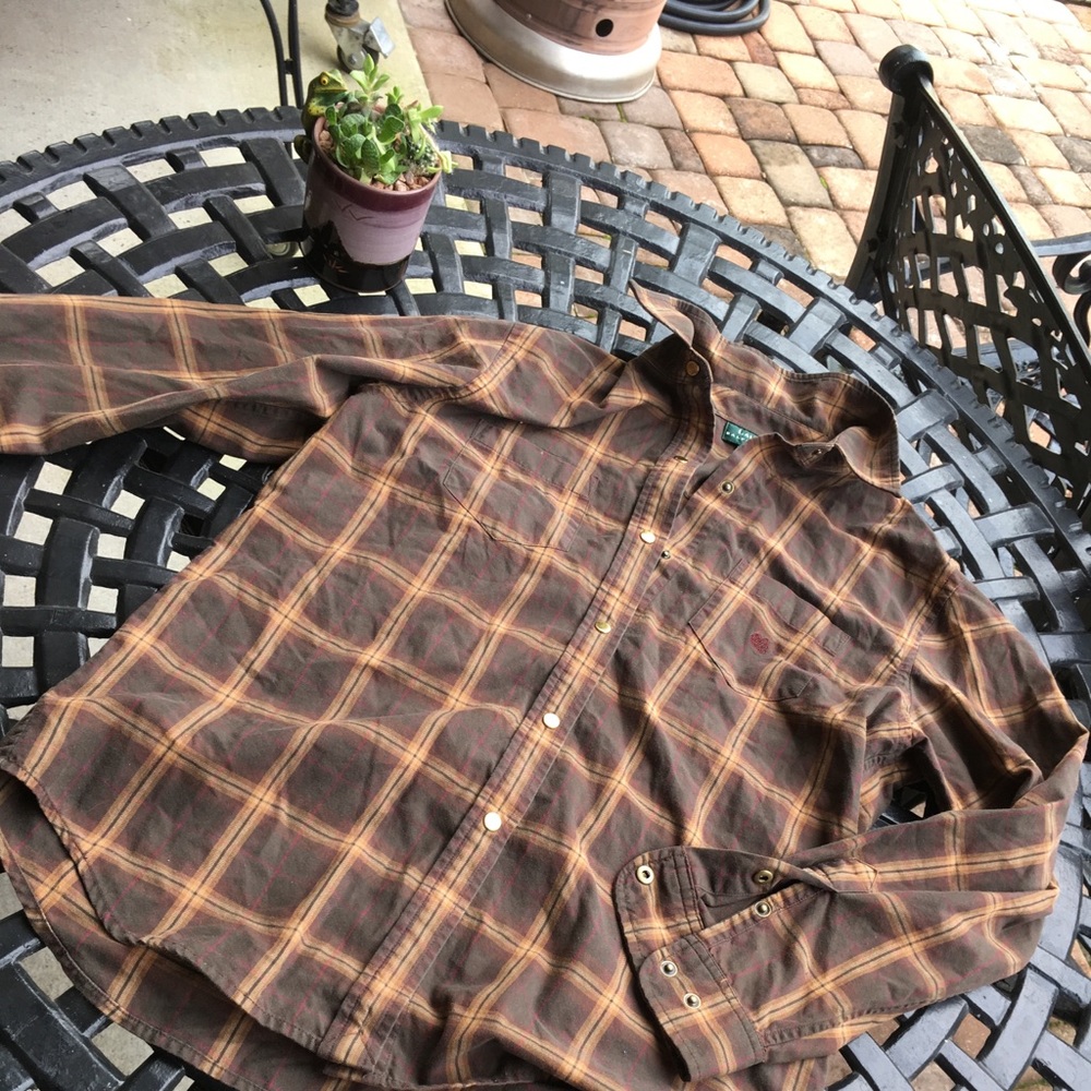Ralph Lauren Brown Plaid ButtonDown Long Sleeve M